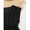 imageMilumia Girls Eyelet Hollow Beach Coverups Swimsuit Swimwear Cover UpHollow Out Black