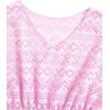 imageMilumia Girls Eyelet Hollow Beach Coverups Swimsuit Swimwear Cover UpPink