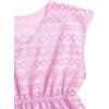 imageMilumia Girls Eyelet Hollow Beach Coverups Swimsuit Swimwear Cover UpPink