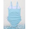 imageMilumia Girls One Piece Ribbed Knit Swimsuit Ruched Knot Scoop Neck Bathing SuitZ Light Blue