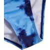 imageMilumia Girls One Piece Swimsuit Cute Tie Dye Criss Cross Bathing Suit SwimwearBlue