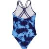 imageMilumia Girls One Piece Swimsuit Cute Tie Dye Criss Cross Bathing Suit SwimwearBlue