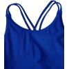imageMilumia Girls One Piece Swimsuit Cute Tie Dye Criss Cross Bathing Suit SwimwearRoyal Blue