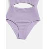 imageMilumia Girls Swimsuit One Piece Cut Out Bathing Suit Rib Knit Bikini Swimwear Size 914YLilac Purple