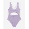 imageMilumia Girls Swimsuit One Piece Cut Out Bathing Suit Rib Knit Bikini Swimwear Size 914YLilac Purple