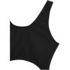 imageMilumia Girls Swimsuit One Piece Cut Out Bathing Suit Rib Knit Bikini Swimwear Size 914YSolid Black
