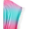 imageMilumia Girls Tie Dye Mesh Sheer Beach Coverups Ruffle Swimsuit Cover UpOrange Green Pink