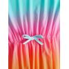 imageMilumia Girls Tie Dye Mesh Sheer Beach Coverups Ruffle Swimsuit Cover UpOrange Green Pink