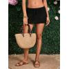 imageMilumia Women Crochet Beach Mini Skirt Swim Bikini Cover Up Skirt Knit Swimsuit Bathing Suit CoverupBlack