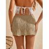 imageMilumia Women Crochet Beach Mini Skirt Swim Bikini Cover Up Skirt Knit Swimsuit Bathing Suit CoverupBrown