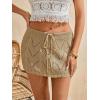 imageMilumia Women Crochet Beach Mini Skirt Swim Bikini Cover Up Skirt Knit Swimsuit Bathing Suit CoverupBrown