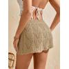 imageMilumia Women Crochet Beach Mini Skirt Swim Bikini Cover Up Skirt Knit Swimsuit Bathing Suit CoverupBrown