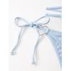 imageMilumia Women Two Piece Heart Ring Linked Bikini Set Lace Up Tie Halter SwimsuitB Light Blue
