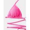 imageMilumia Women Two Piece Heart Ring Linked Bikini Set Lace Up Tie Halter SwimsuitHot Pink