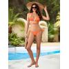 imageMilumia Women Two Piece Heart Ring Linked Bikini Set Lace Up Tie Halter SwimsuitOrange