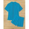 imageMilumia Womens 2 Piece Cover Ups Set Short Sleeve Open Front Kimono Swimsuit Coverup with ShortsBlue