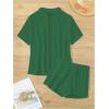 imageMilumia Womens 2 Piece Cover Ups Set Short Sleeve Open Front Kimono Swimsuit Coverup with ShortsGreen