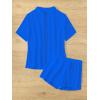 imageMilumia Womens 2 Piece Cover Ups Set Short Sleeve Open Front Kimono Swimsuit Coverup with ShortsRoyal Blue