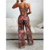 imageMilumia Womens 3 Piece Tropical Print Bikini Sets Twist Swimsuit with Cover Up PantsMulticolor