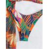 imageMilumia Womens 3 Piece Tropical Print Bikini Sets Twist Swimsuit with Cover Up PantsMulticolor