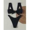 imageMilumia Womens Bikini Sets Two Piece Swimsuit Wide Strap Tie Back High Cut Starfish Bathing SuitBlack