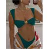 imageMilumia Womens Bikini Sets Two Piece Swimsuit Wide Strap Tie Back High Cut Starfish Bathing SuitBlue