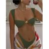 imageMilumia Womens Bikini Sets Two Piece Swimsuit Wide Strap Tie Back High Cut Starfish Bathing SuitGreen