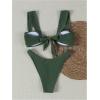 imageMilumia Womens Bikini Sets Two Piece Swimsuit Wide Strap Tie Back High Cut Starfish Bathing SuitGreen