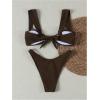 imageMilumia Womens Bikini Sets Two Piece Swimsuit Wide Strap Tie Back High Cut Starfish Bathing SuitKhaki