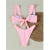 imageMilumia Womens Bikini Sets Two Piece Swimsuit Wide Strap Tie Back High Cut Starfish Bathing SuitPink