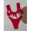 imageMilumia Womens Bikini Sets Two Piece Swimsuit Wide Strap Tie Back High Cut Starfish Bathing SuitRed