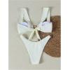 imageMilumia Womens Bikini Sets Two Piece Swimsuit Wide Strap Tie Back High Cut Starfish Bathing SuitWhite