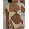 imageMilumia Womens Bikini Sets Two Piece Swimsuit Wide Strap Tie Back High Cut Starfish Bathing SuitWhite
