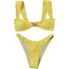 imageMilumia Womens Bikini Sets Two Piece Swimsuit Wide Strap Tie Back High Cut Starfish Bathing SuitYellow