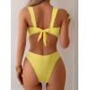 imageMilumia Womens Bikini Sets Two Piece Swimsuit Wide Strap Tie Back High Cut Starfish Bathing SuitYellow