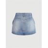 imageMilumia Womens Bow Knot Front Bodycon Denim Jean Mini Skirt with PocketLight Wash