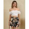 imageMilumia Womens Ditsy Floral Elastic Waist Skort Ruffle Hem Boho Short Skirt SkortsA Multi Beige Blue