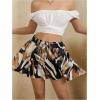 imageMilumia Womens Ditsy Floral Elastic Waist Skort Ruffle Hem Boho Short Skirt SkortsA Multi Beige Blue