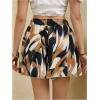 imageMilumia Womens Ditsy Floral Elastic Waist Skort Ruffle Hem Boho Short Skirt SkortsA Multi Beige Blue
