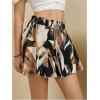 imageMilumia Womens Ditsy Floral Elastic Waist Skort Ruffle Hem Boho Short Skirt SkortsA Multi Beige Blue