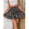 imageMilumia Womens Ditsy Floral Elastic Waist Skort Ruffle Hem Boho Short Skirt SkortsBlack