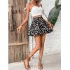imageMilumia Womens Ditsy Floral Elastic Waist Skort Ruffle Hem Boho Short Skirt SkortsBlack