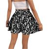 imageMilumia Womens Ditsy Floral Elastic Waist Skort Ruffle Hem Boho Short Skirt SkortsBlack White Multi