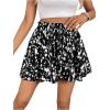 imageMilumia Womens Ditsy Floral Elastic Waist Skort Ruffle Hem Boho Short Skirt SkortsBlack White Multi