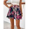 imageMilumia Womens Ditsy Floral Elastic Waist Skort Ruffle Hem Boho Short Skirt SkortsHot Pink