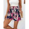 imageMilumia Womens Ditsy Floral Elastic Waist Skort Ruffle Hem Boho Short Skirt SkortsHot Pink