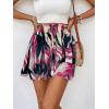 imageMilumia Womens Ditsy Floral Elastic Waist Skort Ruffle Hem Boho Short Skirt SkortsHot Pink