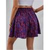 imageMilumia Womens Ditsy Floral Elastic Waist Skort Ruffle Hem Boho Short Skirt SkortsPurple