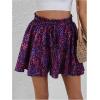 imageMilumia Womens Ditsy Floral Elastic Waist Skort Ruffle Hem Boho Short Skirt SkortsPurple