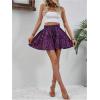 imageMilumia Womens Ditsy Floral Elastic Waist Skort Ruffle Hem Boho Short Skirt SkortsPurple